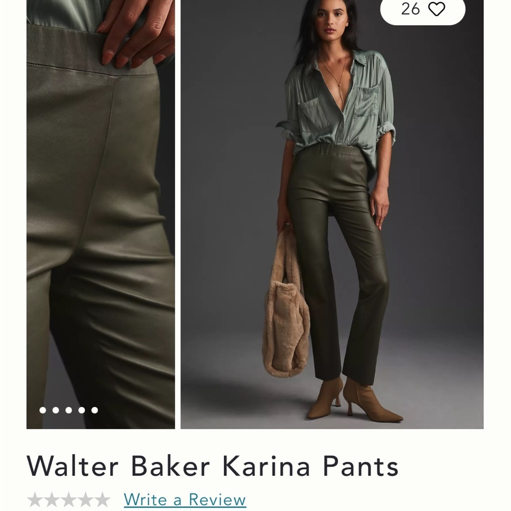 Walter Baker Karina Leather Pants XS Fit (Tagged S$1000 retail Stretc Sculpting